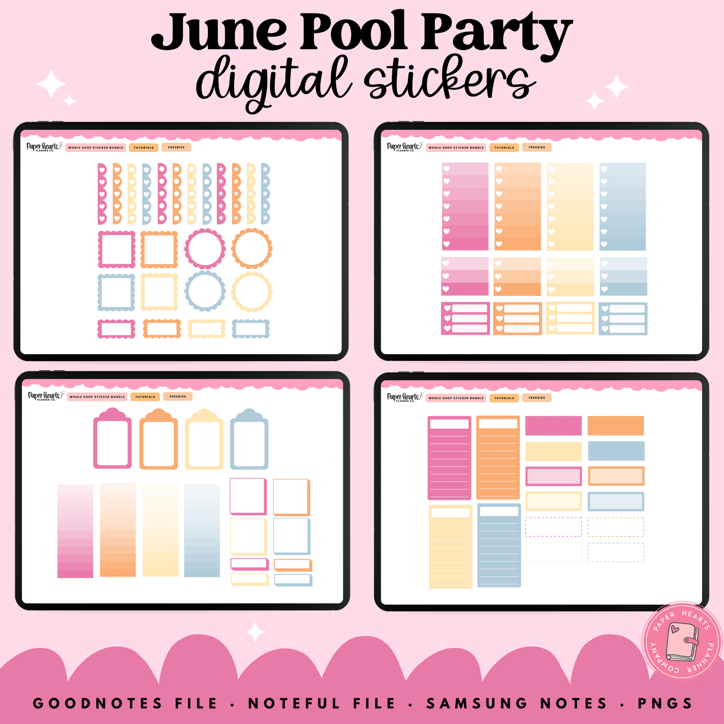 June Pool Party Stickers