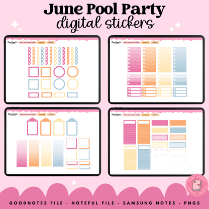 June Pool Party Stickers