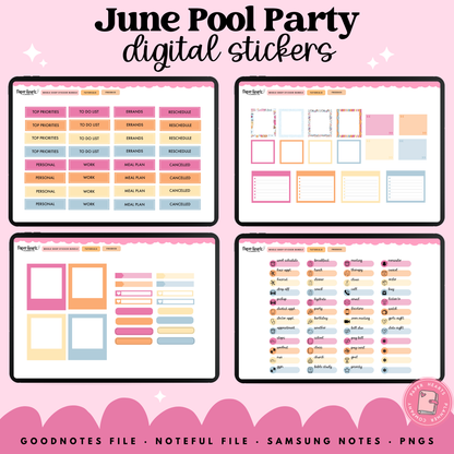 June Pool Party Stickers