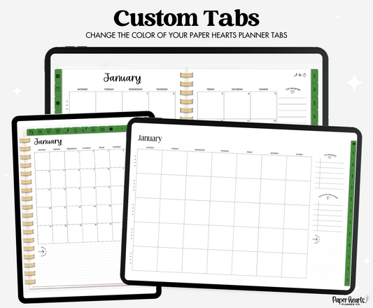 June Watermelon Dark Green Tabs #498B40