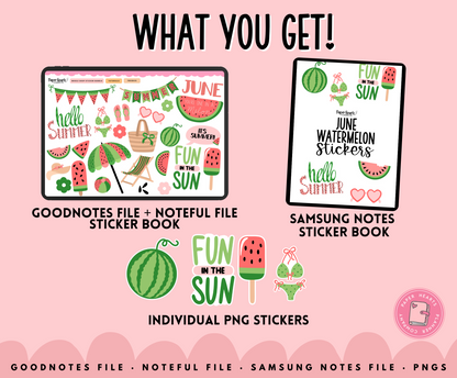 June Watermelon Stickers