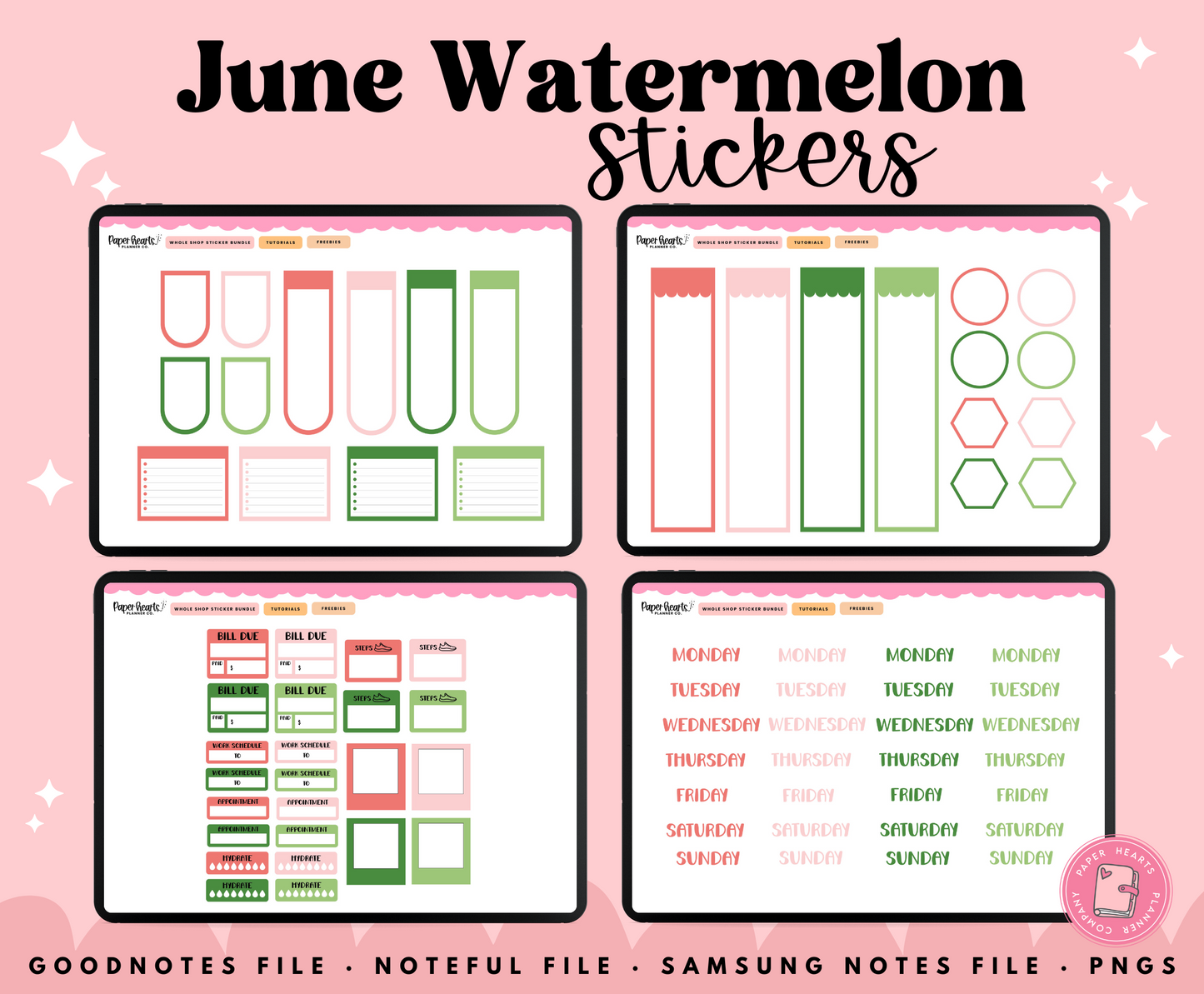 June Watermelon Stickers
