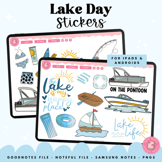 Lake Day Digital Stickers