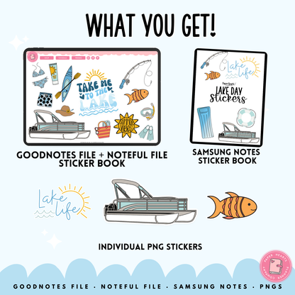 Lake Day Digital Stickers