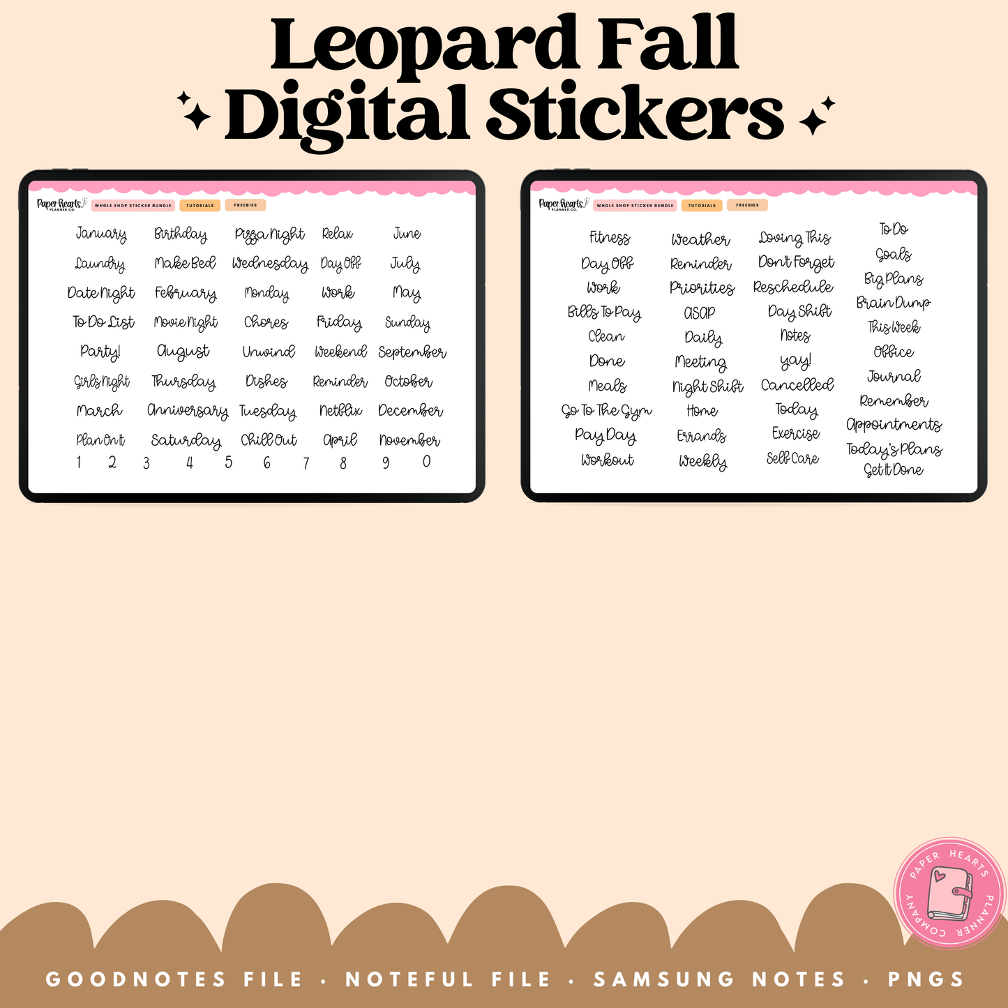 Leopard Fall Stickers