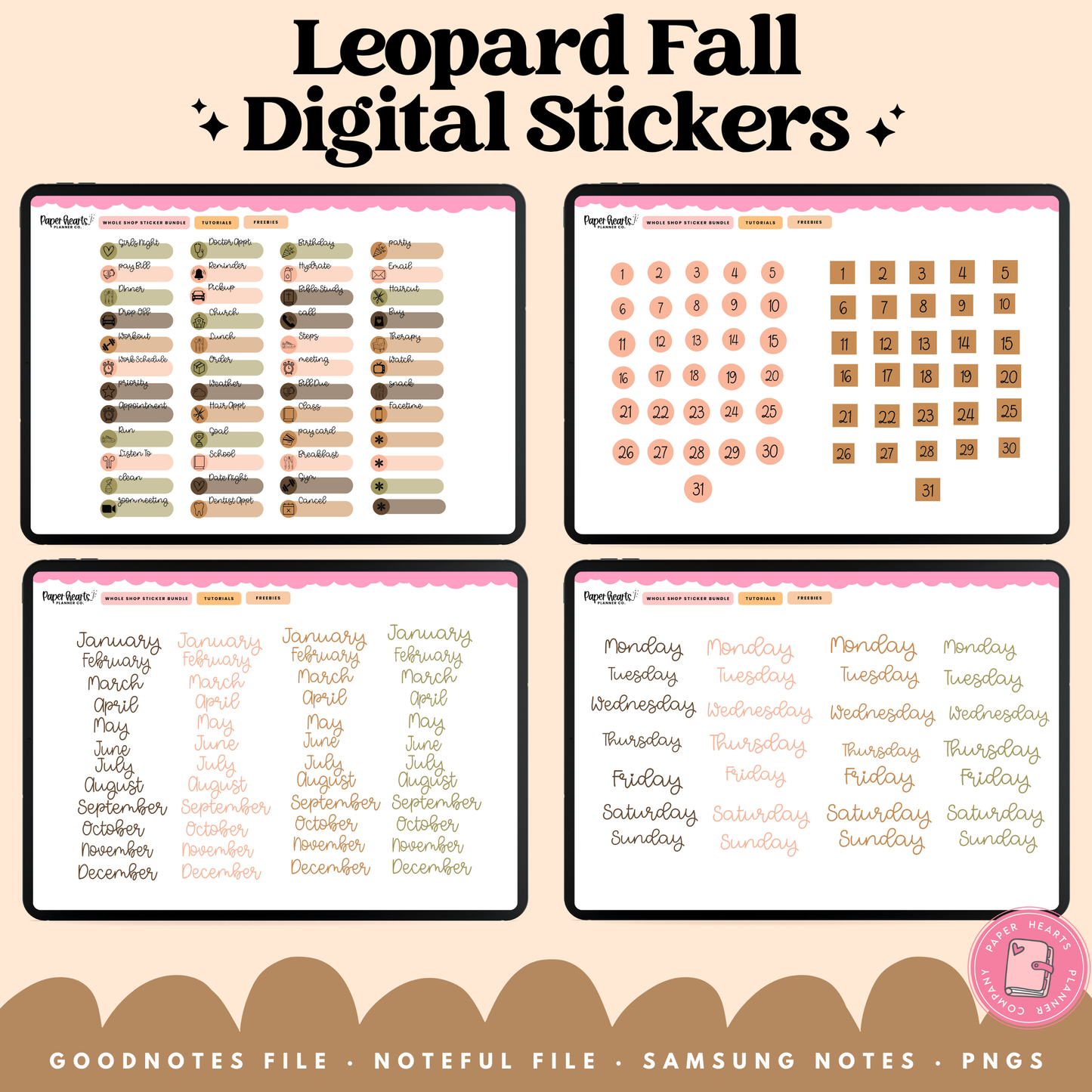 Leopard Fall Stickers