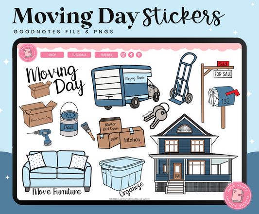 Moving Day Digital Stickers