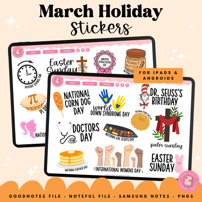 March Holidays Stickers