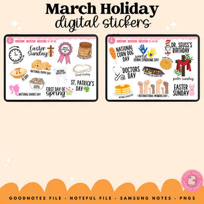 March Holidays Stickers