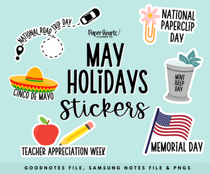 May Holidays Stickers