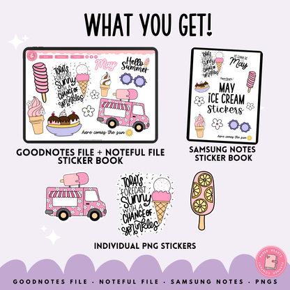 May Ice Cream Stickers