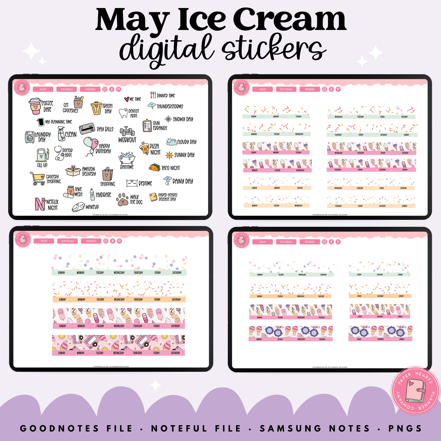 May Ice Cream Stickers