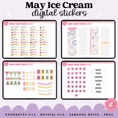 May Ice Cream Stickers