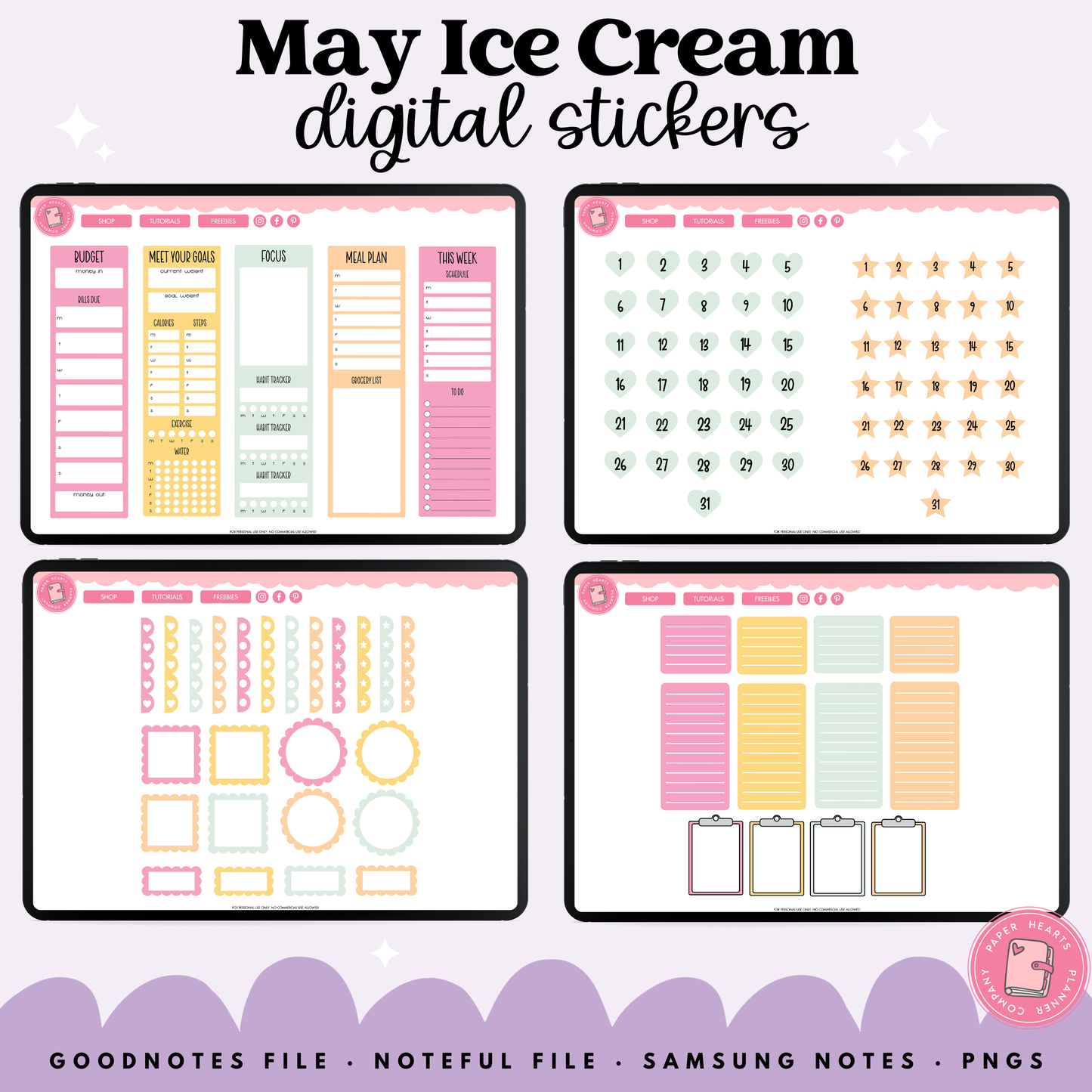 May Ice Cream Stickers