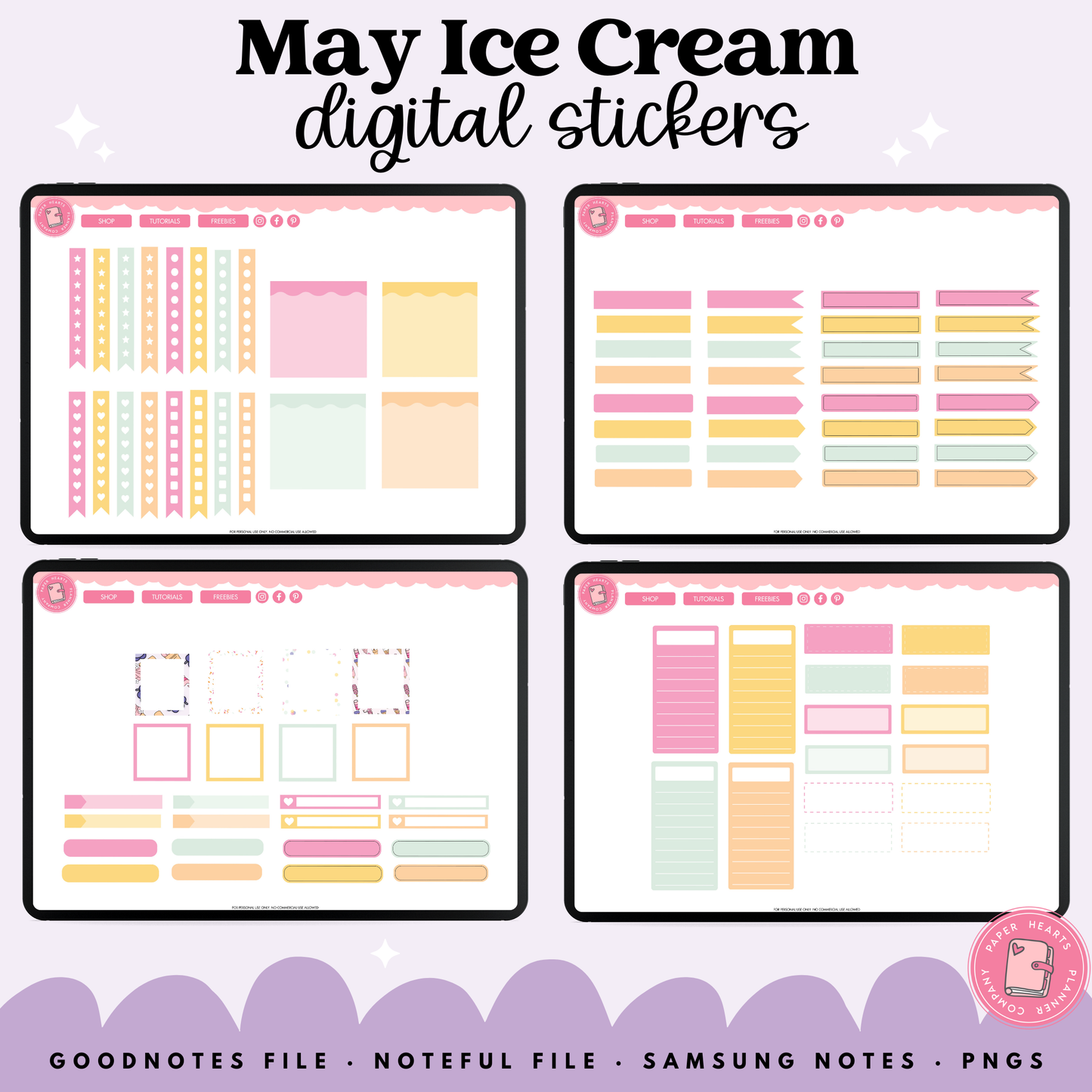 May Ice Cream Stickers