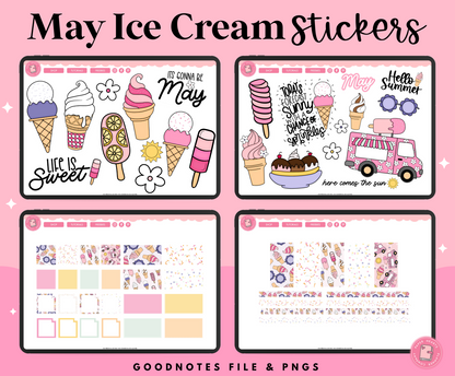 May Ice Cream Stickers