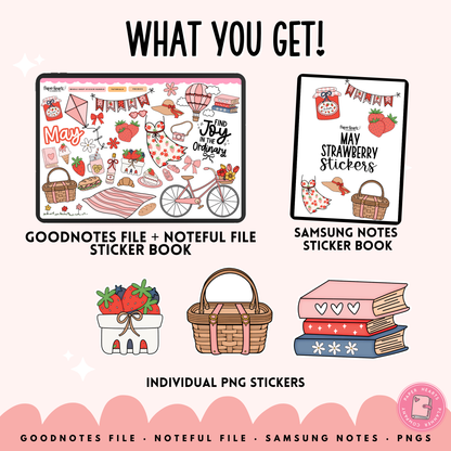 May Strawberry Stickers