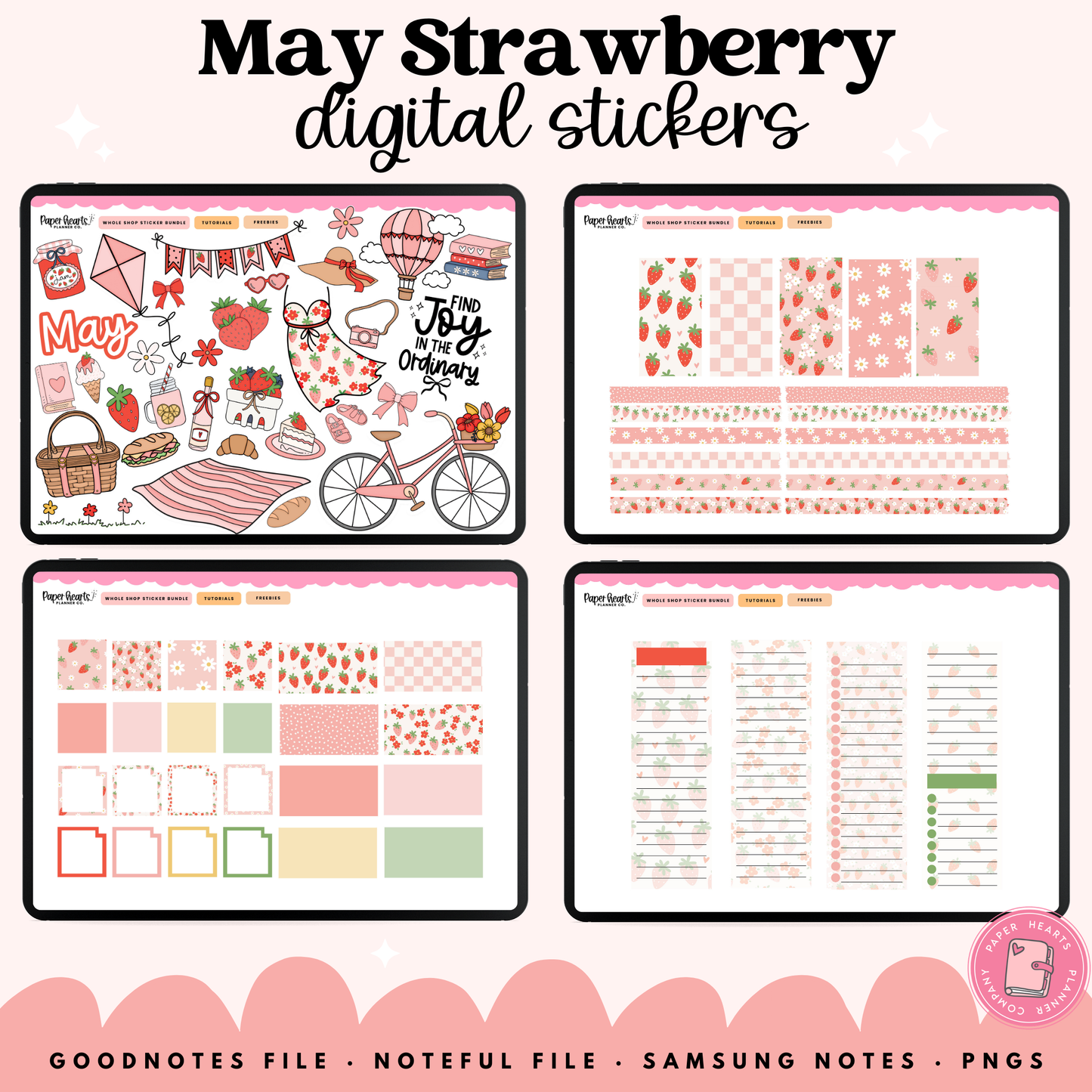 May Strawberry Stickers