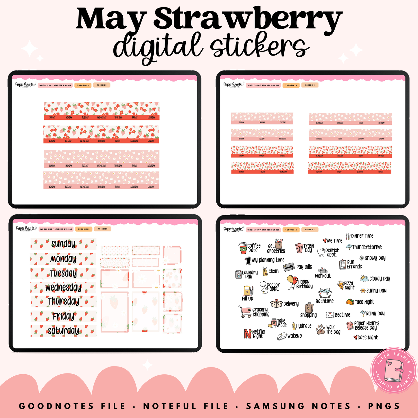 May Strawberry Stickers