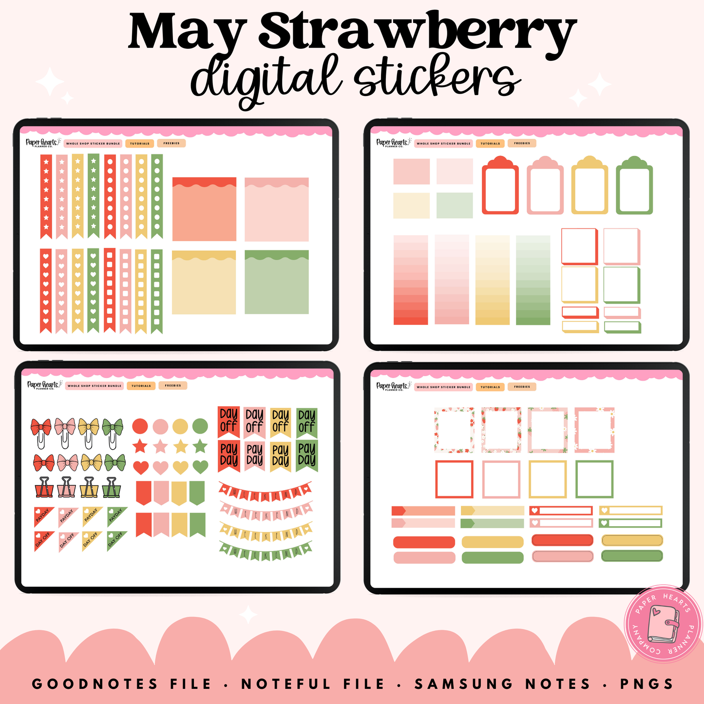 May Strawberry Stickers