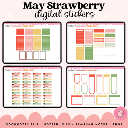 May Strawberry Stickers