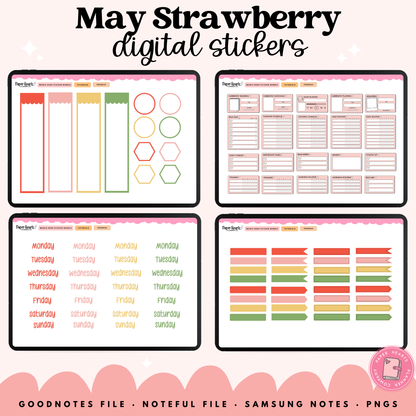 May Strawberry Stickers