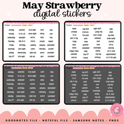 May Strawberry Stickers