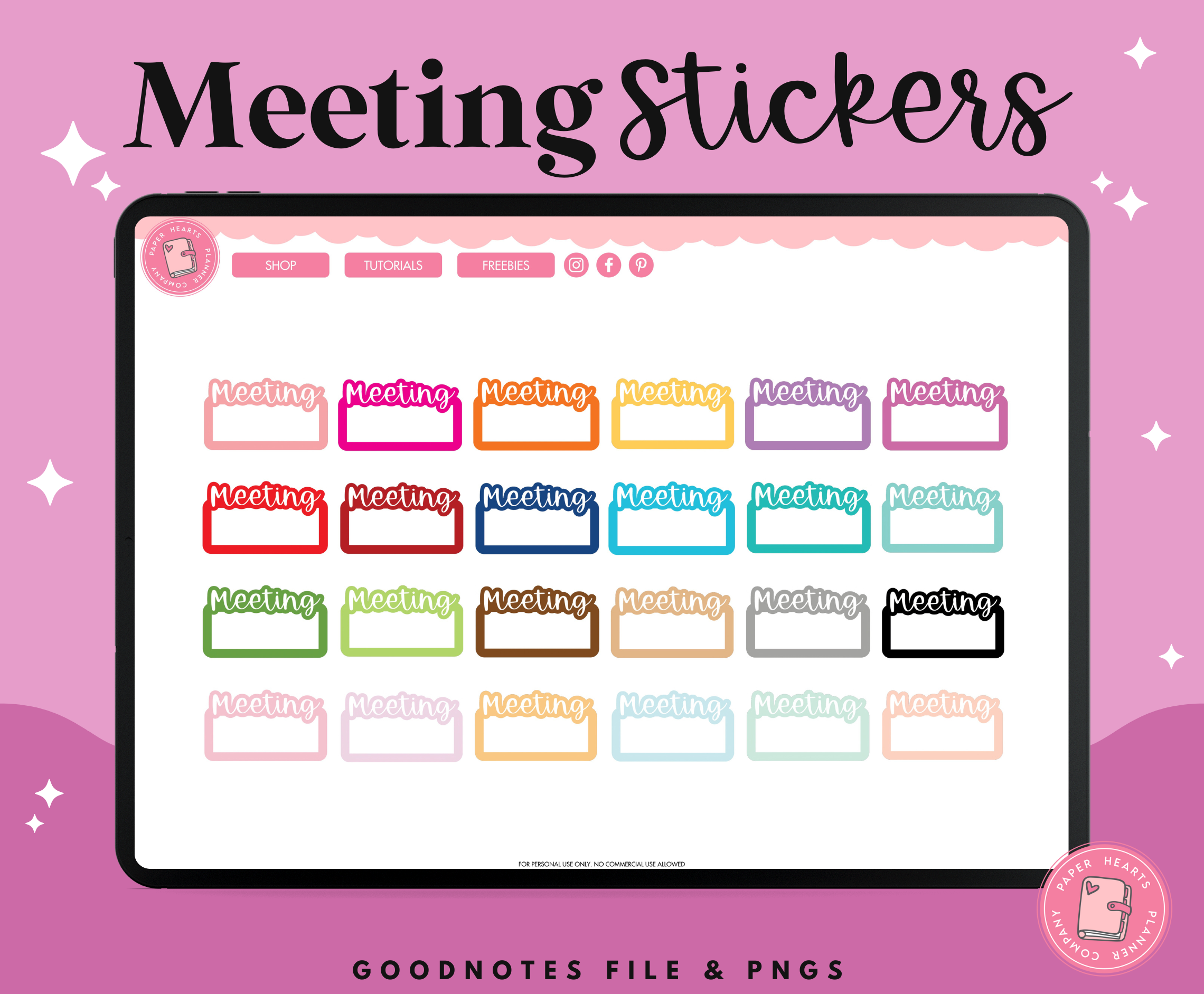 Meeting Stickers – Paper Hearts Planner Co.