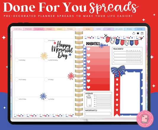Memorial Day Done For You Sticker Set Horizontal Layout