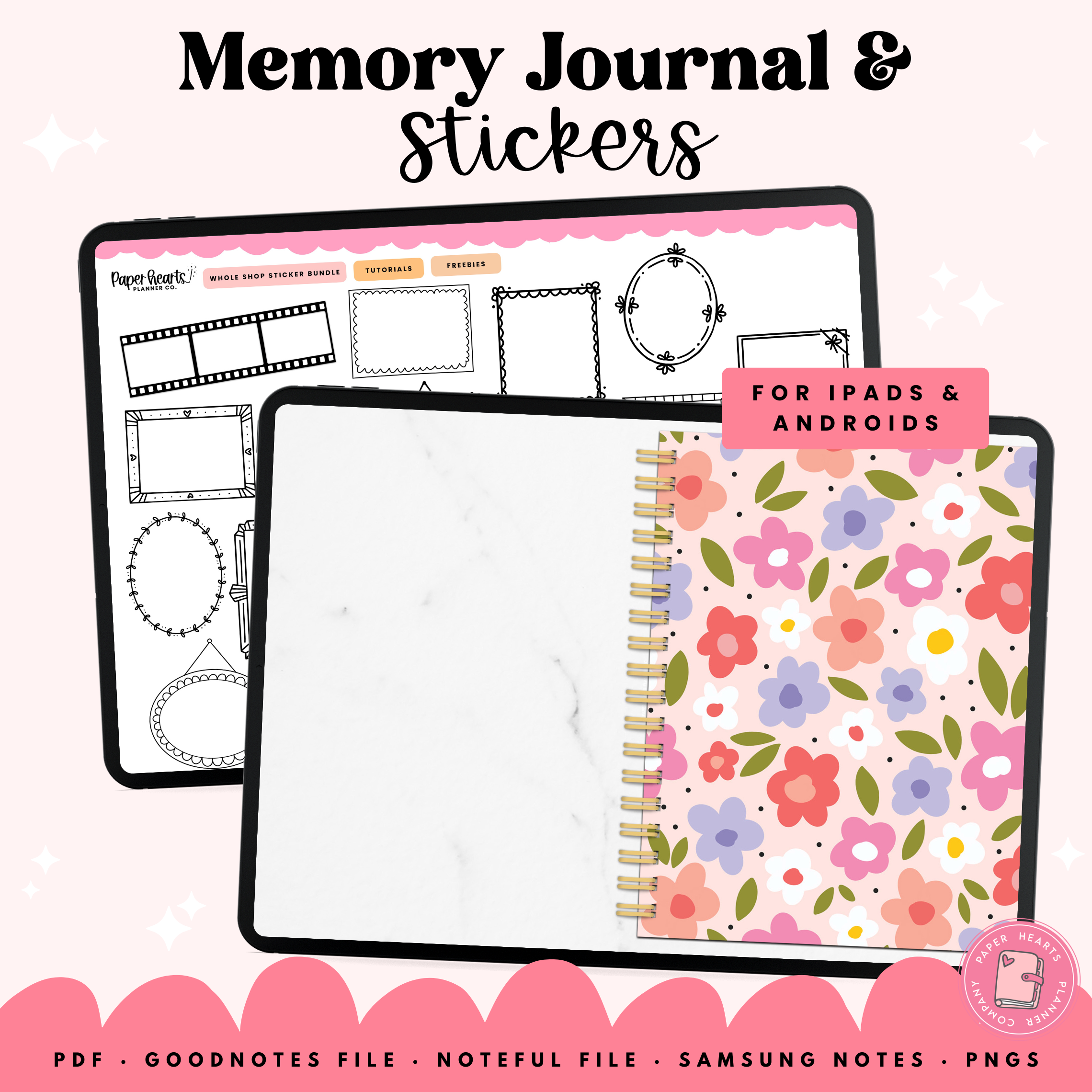 Memory Journal & Stickers – Paper Hearts Planner Co.