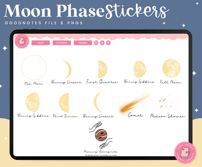 Moon Phases Digital Stickers
