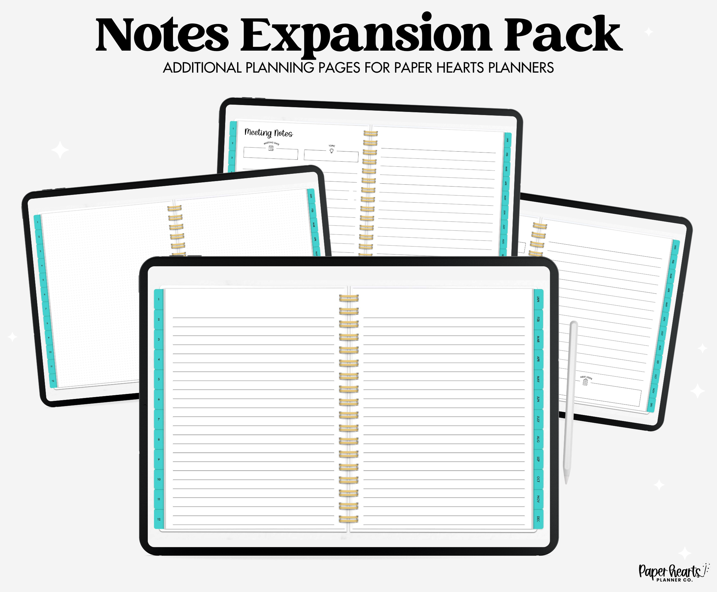 Notes Expansion Pack – Paper Hearts Planner Co.