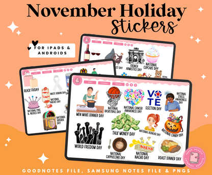 November Holiday Stickers