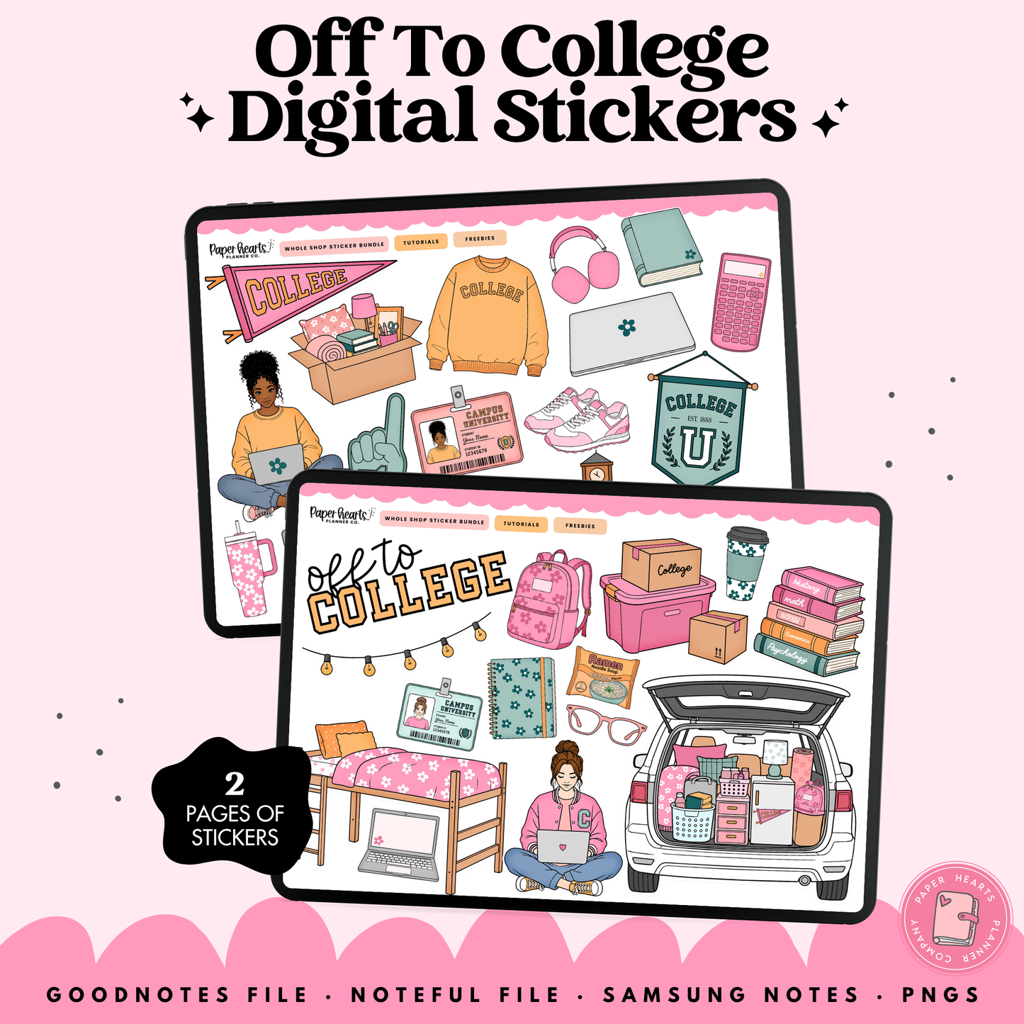 Off To College Stickers
