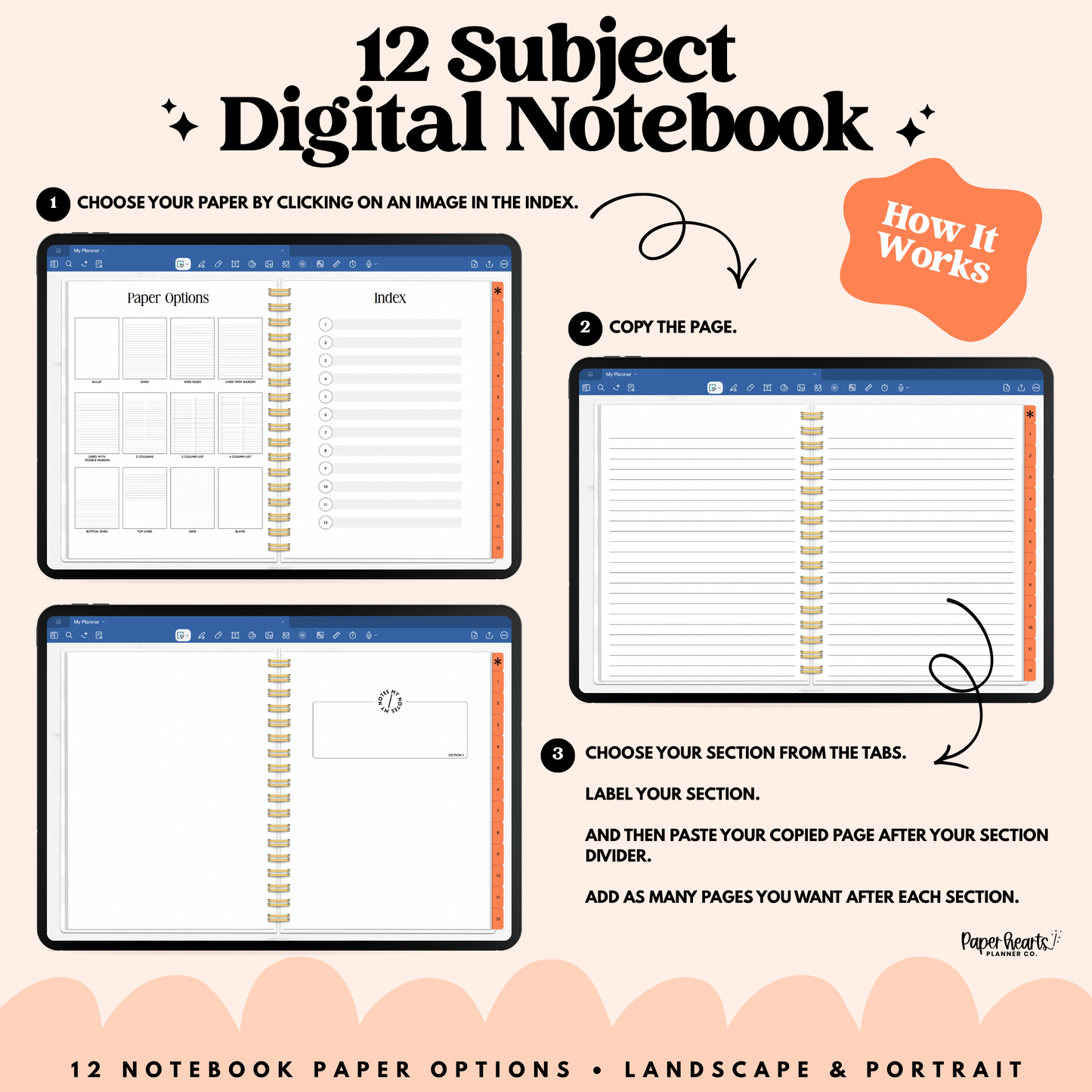 Peach Digital Notebook