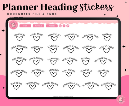 Planner Heading Stickers
