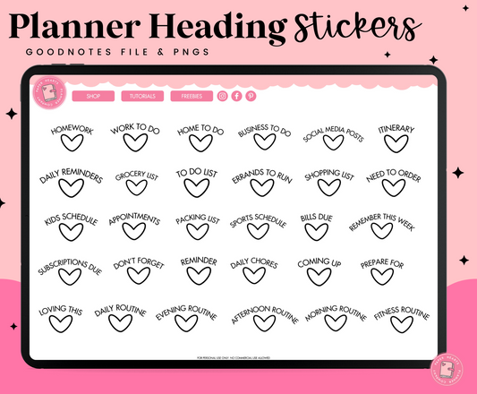 Planner Heading Stickers