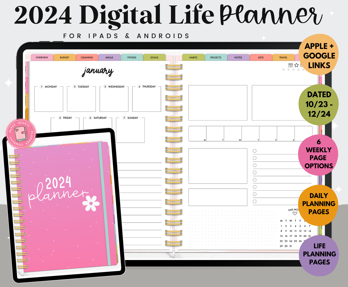 2024 Rainbow Digital Life Planner