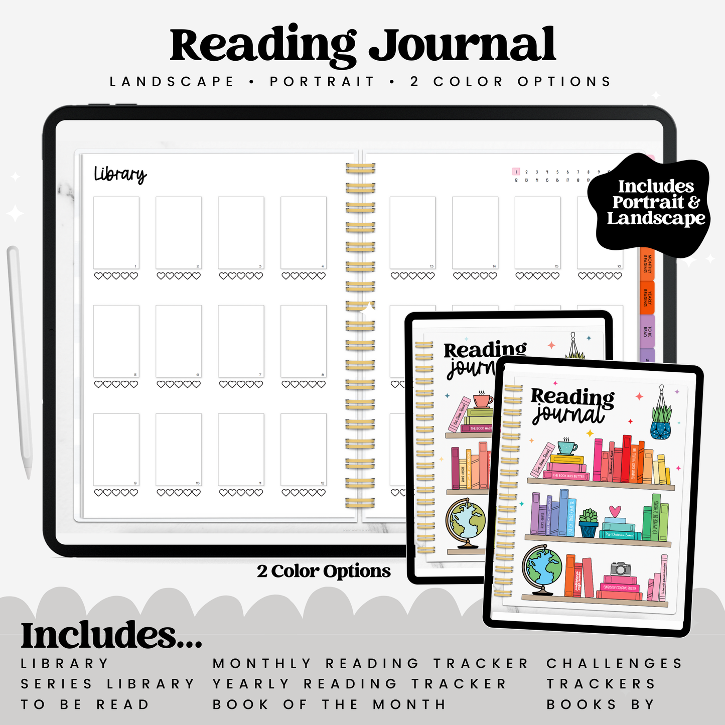 Reading Journal Portrait & Landscape