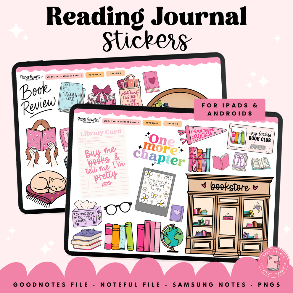 Reading Journal Stickers – Paper Hearts Planner Co.