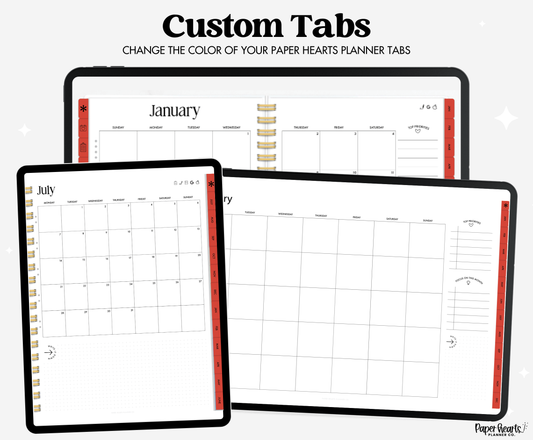 Traditional Christmas December Tabs Pink Red