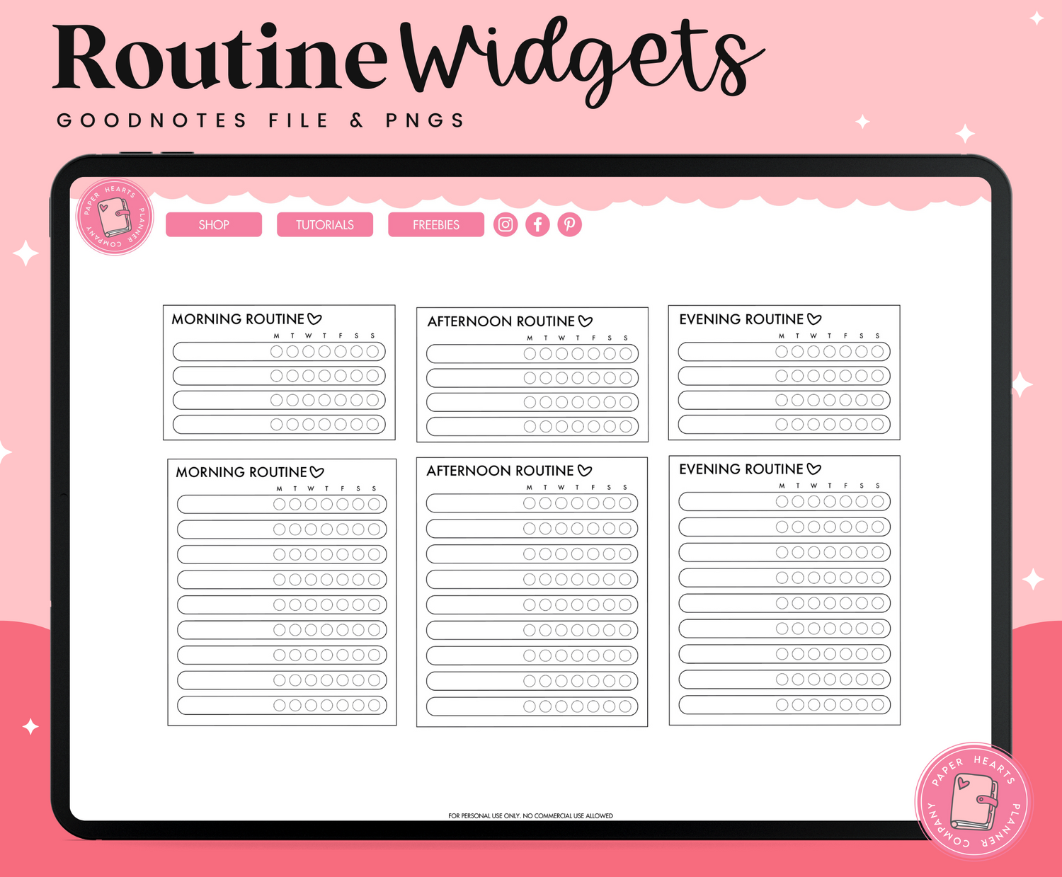 Routine Widgets – Paper Hearts Planner Co.