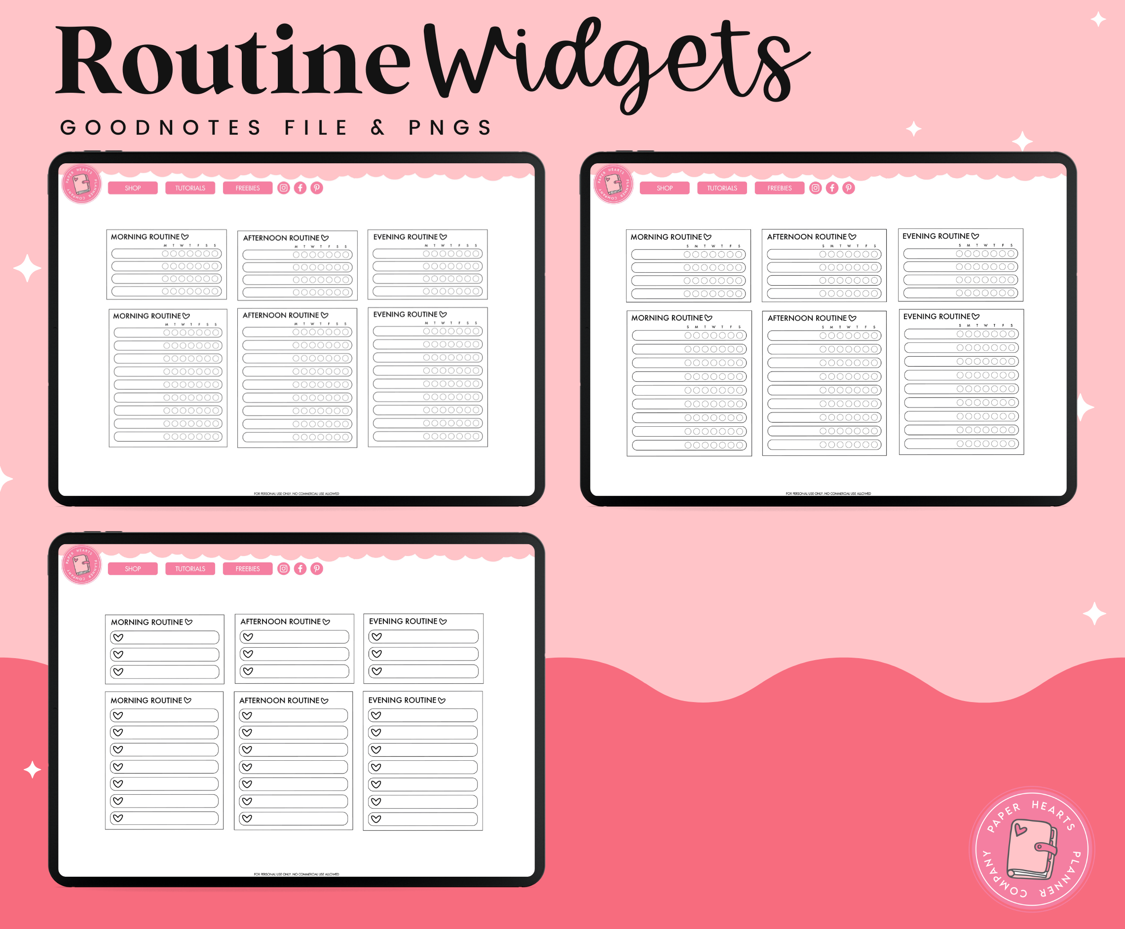 Routine Widgets – Paper Hearts Planner Co.