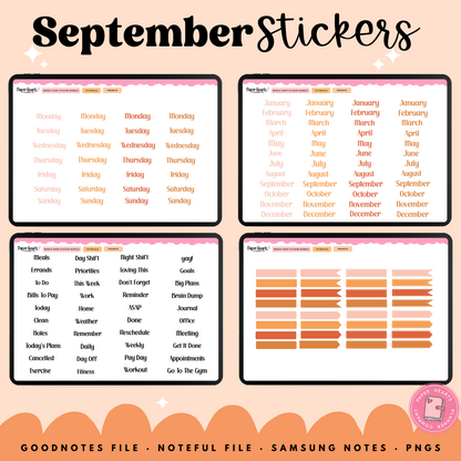 September Fall Stickers