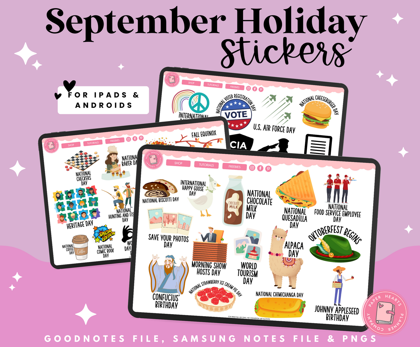 September Holiday Stickers