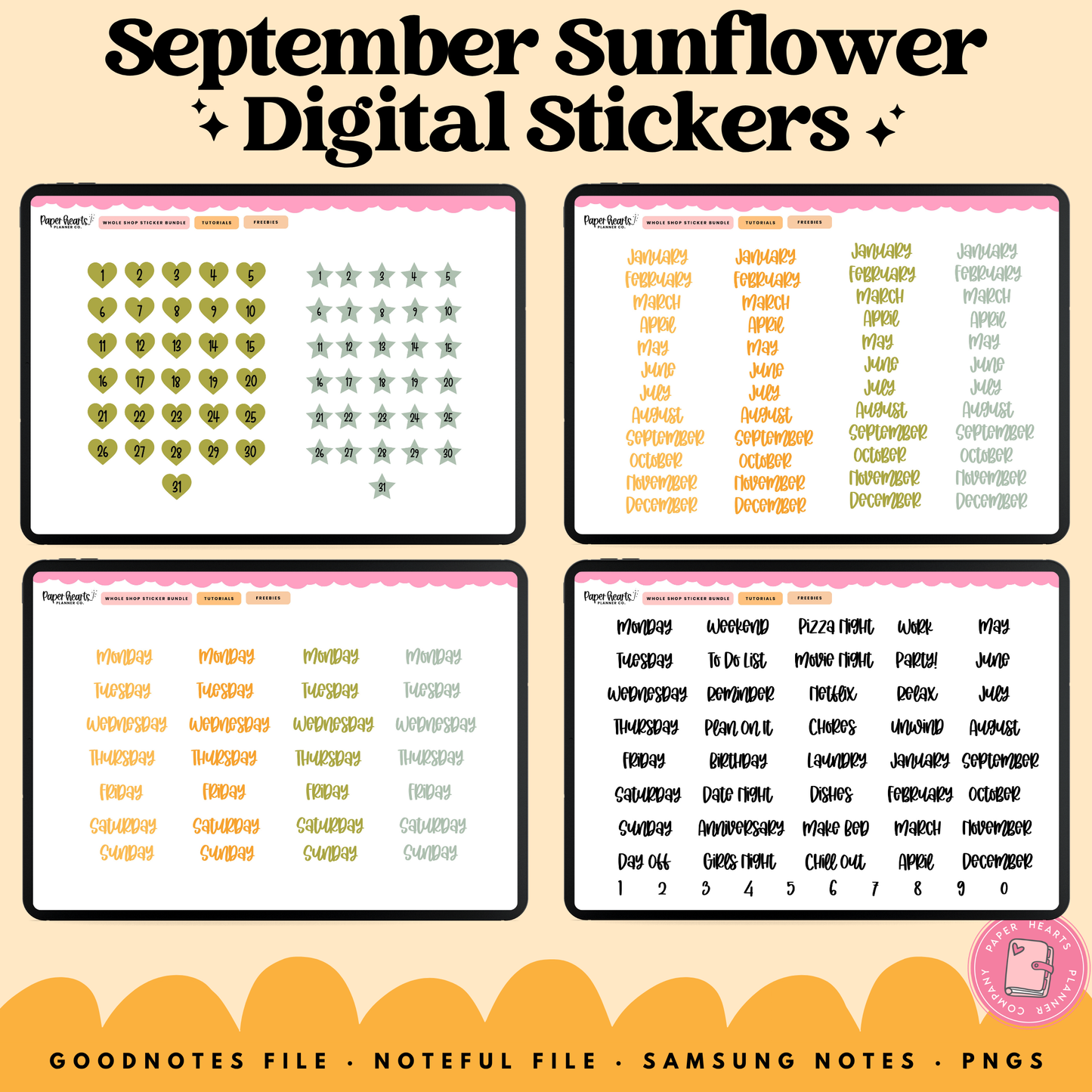September Sunflower Stickers