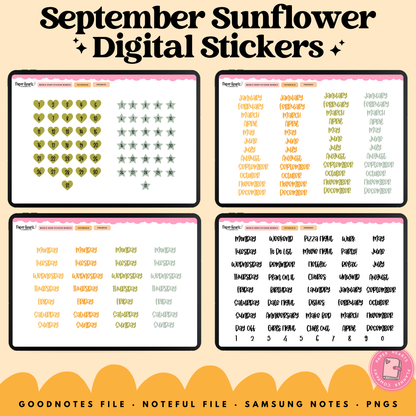 September Sunflower Stickers
