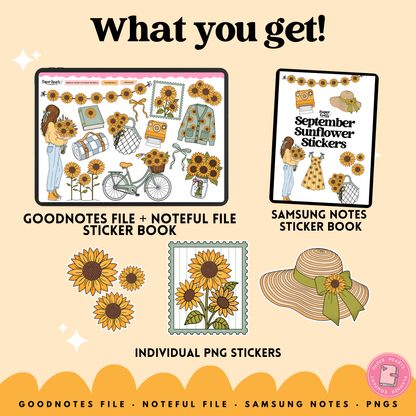 September Sunflower Stickers