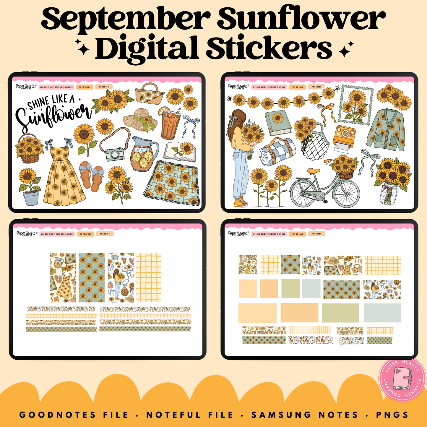 September Sunflower Stickers