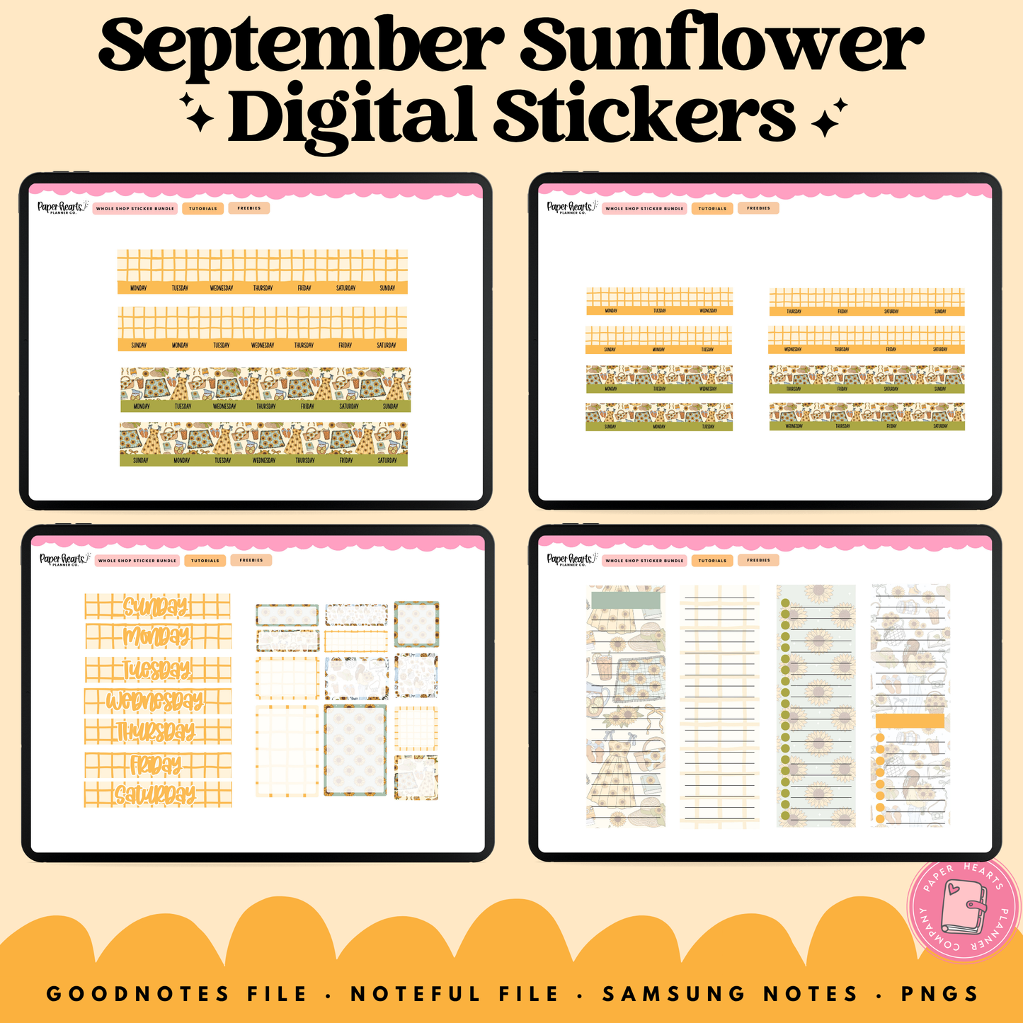 September Sunflower Stickers